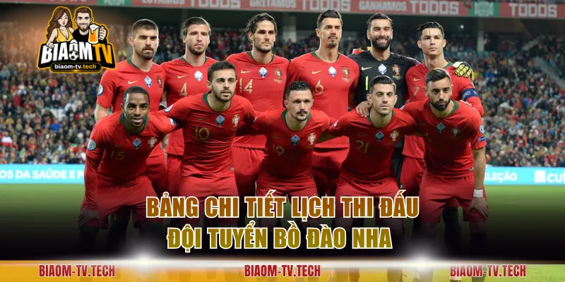 Bảng chi tiết lịch thi đấu đội tuyển Bồ Đào Nha