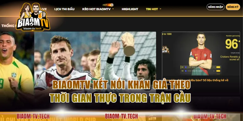 BiaomTV kết nối khán giả theo thời gian thực trong trận cầu 