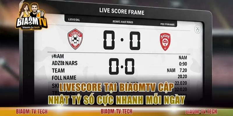 Livescore tại BiaomTV cập nhật tỷ số cực nhanh mỗi ngày