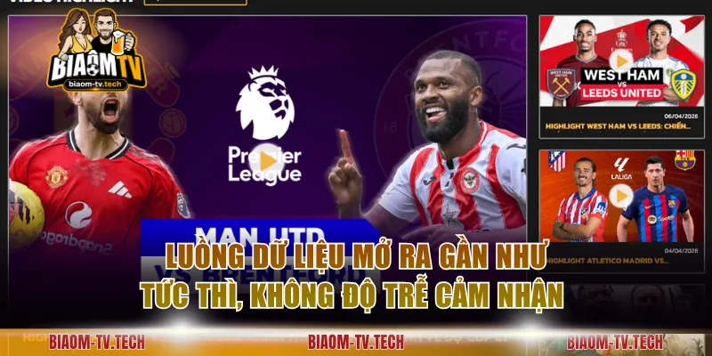 Luồng dữ liệu mở ra gần như tức thì, không độ trễ cảm nhận